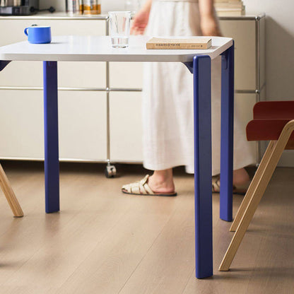 Contemporary Nordic Square MDF Oak Space-Saving Dining Table 1-Tier For 2-4 Seats