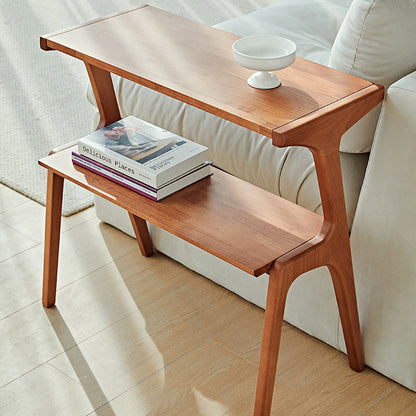 Contemporary Retro Antler Shape Rubberwood Beech Wood Lightweight End Table 2-Layer For Living Room
