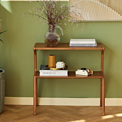 Contemporary Retro Antler Shape Rubberwood Beech Wood Lightweight End Table 2-Layer For Living Room