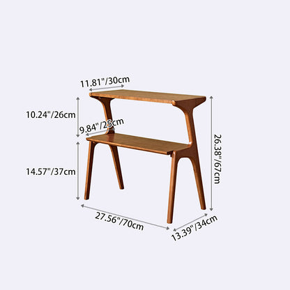 Contemporary Retro Antler Shape Rubberwood Beech Wood Lightweight End Table 2-Layer For Living Room