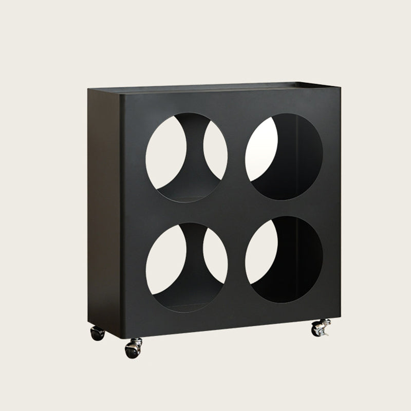 Contemporary Industrial Rectangular Hollow Circle Iron Lightweight Movable End Table 3-Tier For Living Room