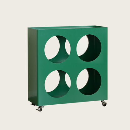 Contemporary Industrial Rectangular Hollow Circle Iron Lightweight Movable End Table 3-Tier For Living Room
