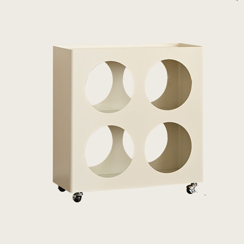 Contemporary Industrial Rectangular Hollow Circle Iron Lightweight Movable End Table 3-Tier For Living Room