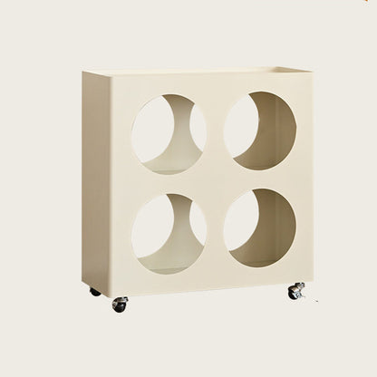 Contemporary Industrial Rectangular Hollow Circle Iron Lightweight Movable End Table 3-Tier For Living Room