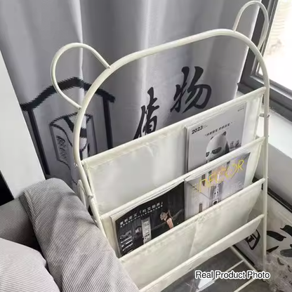 Modern Simplicity Iron Polyester Fabric Cartoon Line Bear Kids Lightweight Bookshelf 4-Tier For Study
