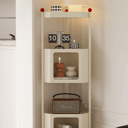 Contemporary Industrial Iron Triangular Floor-Standing Corner Storage Shelf 3-Layer For Living Room