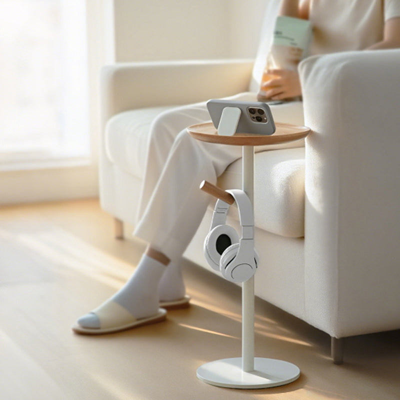 Modern Minimalist Iron Beech Wood Branch-Shaped Lightweight Portable Side Table 1-Tray For Living Room