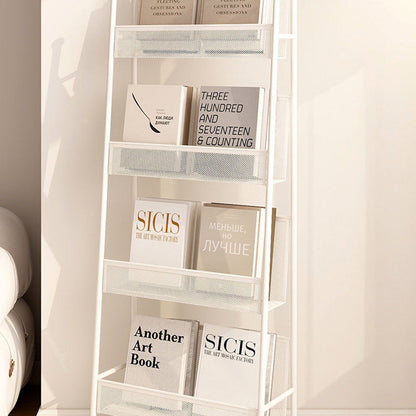 Contemporary Industrial Carbon Steel Hollow Arched Floor-Standing Bookshelf 4-Layer For Study