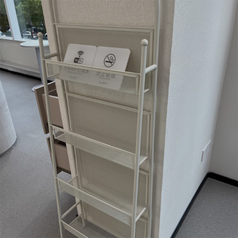 Contemporary Industrial Carbon Steel Hollow Arched Floor-Standing Bookshelf 4-Layer For Study