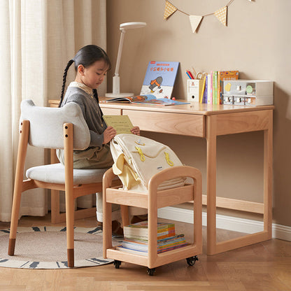 Modern Minimalist Birch Wood Paulownia Wood Curved Edge Rectangular Movable Storage Shelf 2-Tier For Living Room
