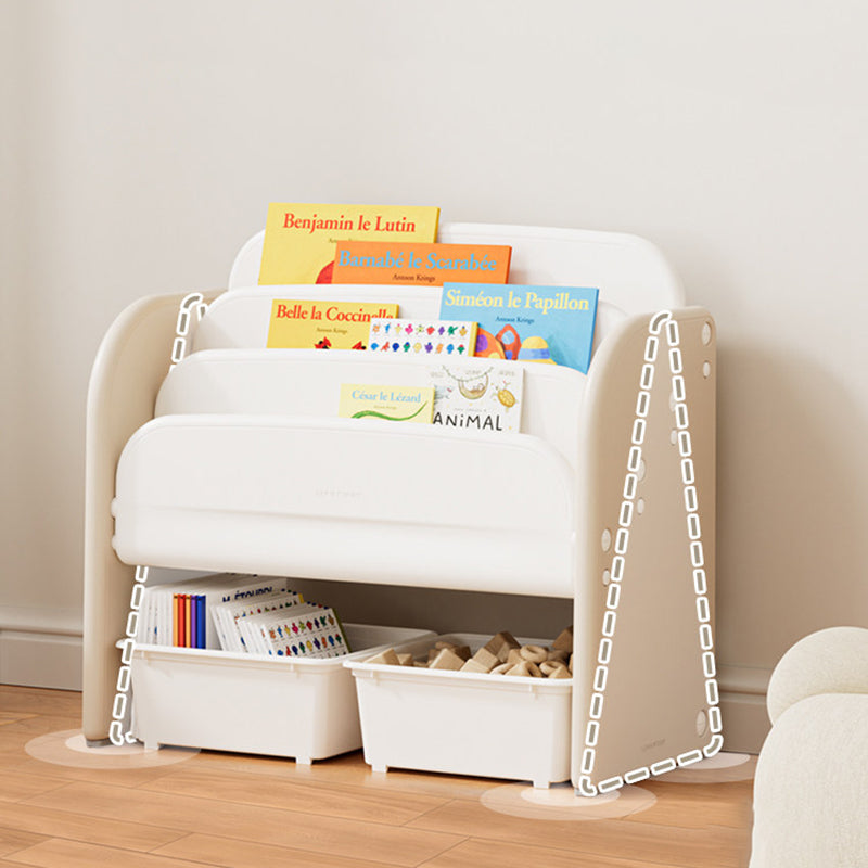 Modern Minimalist HDPE Rectangular Lightweight Kids Bookshelf 2/6-Storage Box For Living Room & Study