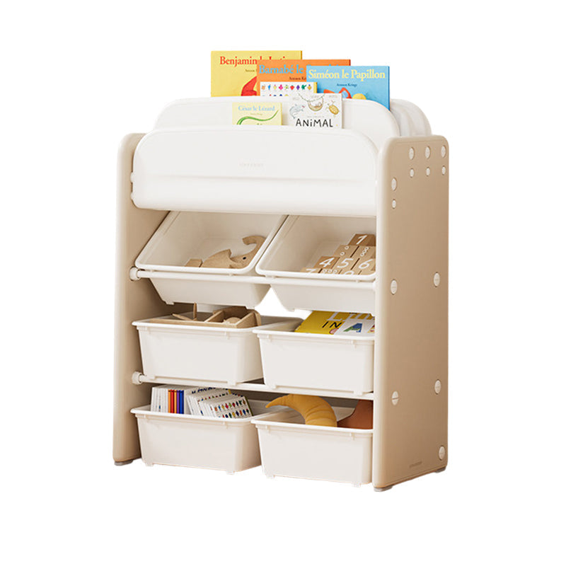 Modern Minimalist HDPE Rectangular Lightweight Kids Bookshelf 2/6-Storage Box For Living Room & Study