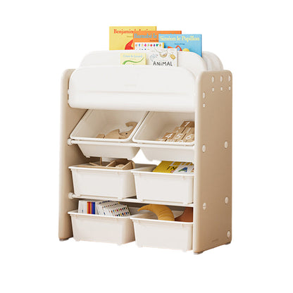 Modern Minimalist HDPE Rectangular Lightweight Kids Bookshelf 2/6-Storage Box For Living Room & Study