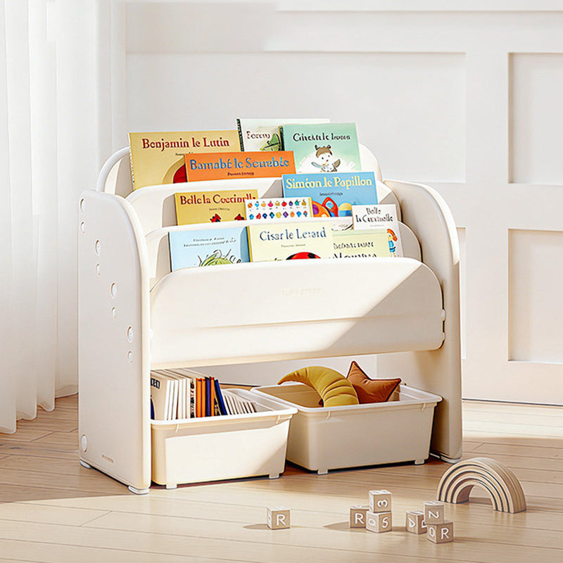 Modern Minimalist HDPE Rectangular Lightweight Kids Bookshelf 2/6-Storage Box For Living Room & Study