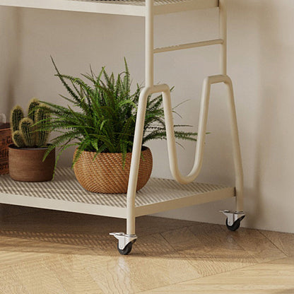 Modern Minimalist Baking Paint Iron Rocket Indoor Movable Flower Storage Shelf 3-Layer For Living Room