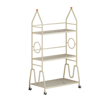 Modern Minimalist Baking Paint Iron Rocket Indoor Movable Flower Storage Shelf 3-Layer For Living Room