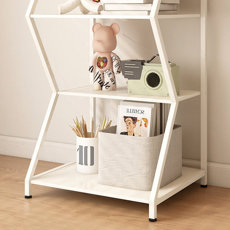 Modern Minimalist Carbon Steel Irregular Trapezoidal Floor-Standing Storage Shelf 6-Layer For Living Room & Study
