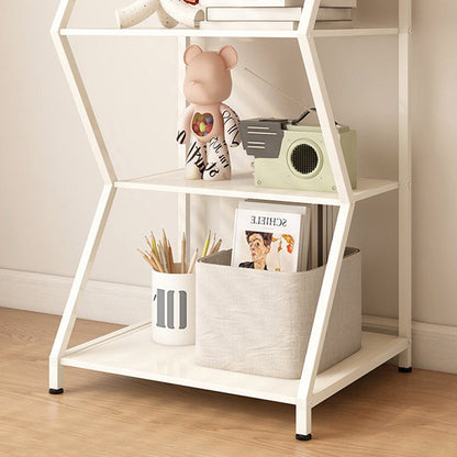 Modern Minimalist Carbon Steel Irregular Trapezoidal Floor-Standing Storage Shelf 6-Layer For Living Room & Study