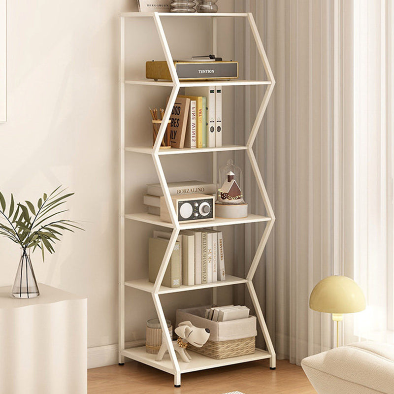 Modern Minimalist Carbon Steel Irregular Trapezoidal Floor-Standing Storage Shelf 6-Layer For Living Room & Study