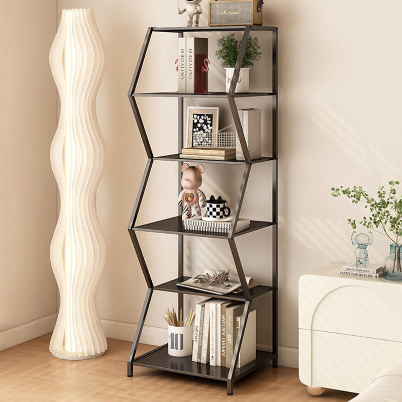 Modern Minimalist Carbon Steel Irregular Trapezoidal Floor-Standing Storage Shelf 6-Layer For Living Room & Study