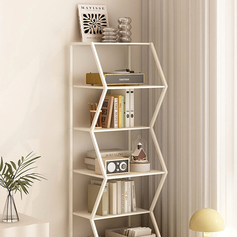 Modern Minimalist Carbon Steel Irregular Trapezoidal Floor-Standing Storage Shelf 6-Layer For Living Room & Study