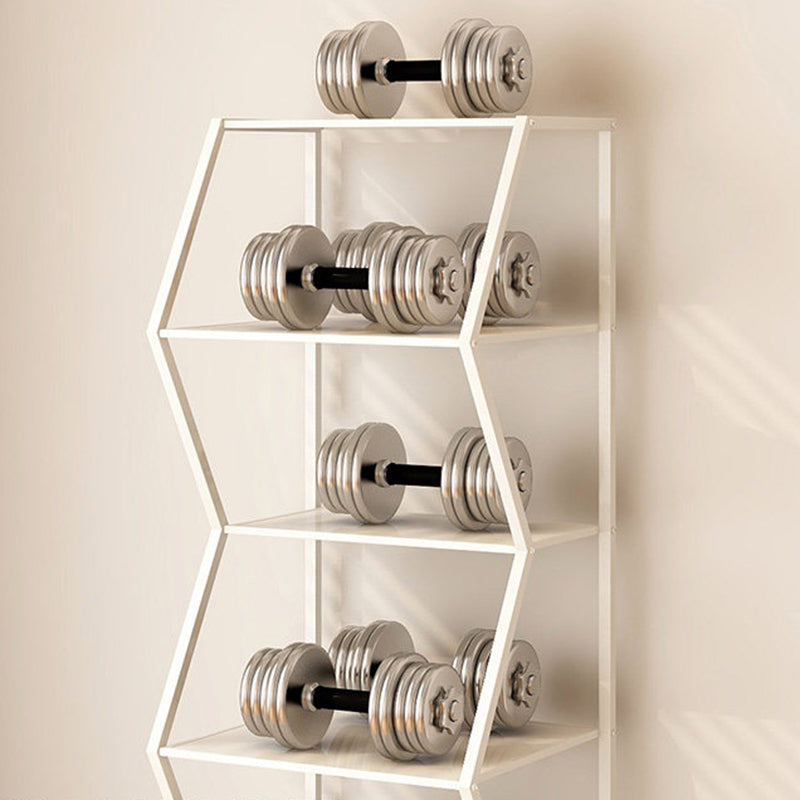 Modern Minimalist Carbon Steel Irregular Trapezoidal Floor-Standing Storage Shelf 6-Layer For Living Room & Study