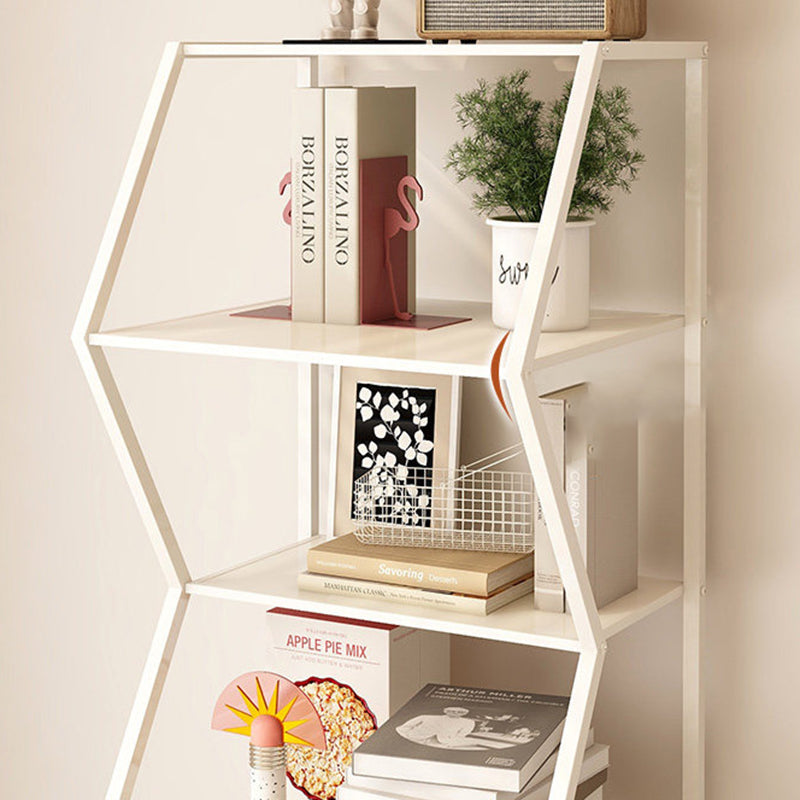 Modern Minimalist Carbon Steel Irregular Trapezoidal Floor-Standing Storage Shelf 6-Layer For Living Room & Study