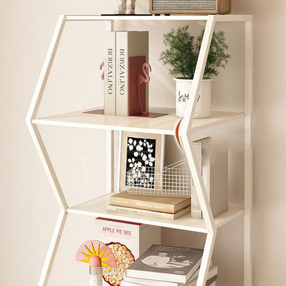 Modern Minimalist Carbon Steel Irregular Trapezoidal Floor-Standing Storage Shelf 6-Layer For Living Room & Study