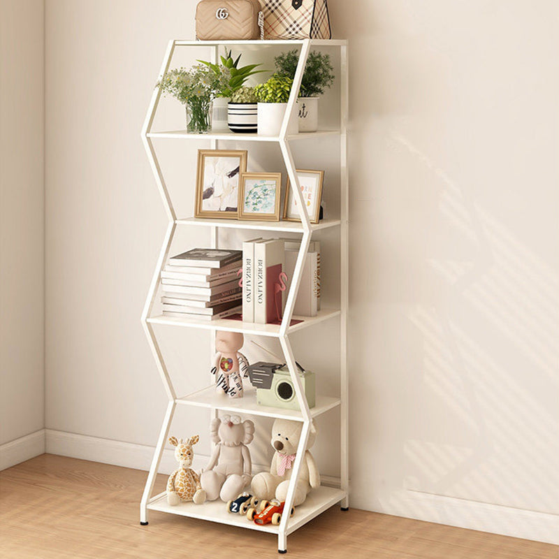 Modern Minimalist Carbon Steel Irregular Trapezoidal Floor-Standing Storage Shelf 6-Layer For Living Room & Study
