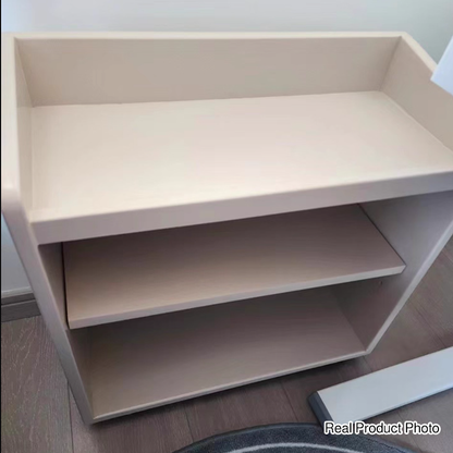 Modern Minimalist Rubberwood Plywood Trapezoidal Movable Bookshelf 3-Tier For Study