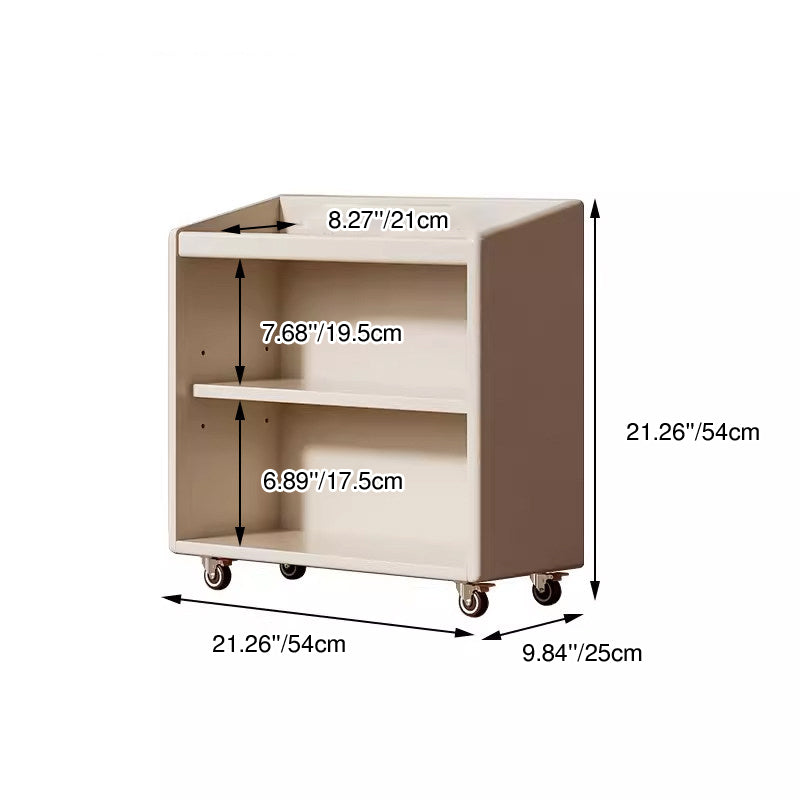 Modern Minimalist Rubberwood Plywood Trapezoidal Movable Bookshelf 3-Tier For Study