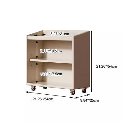 Modern Minimalist Rubberwood Plywood Trapezoidal Movable Bookshelf 3-Tier For Study