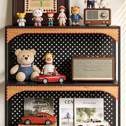 Contemporary Industrial Iron Fiberboard Rectangular Movable Display Rack 2/3-Tier For Living Room
