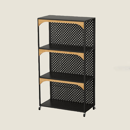 Contemporary Industrial Iron Fiberboard Rectangular Movable Display Rack 2/3-Tier For Living Room