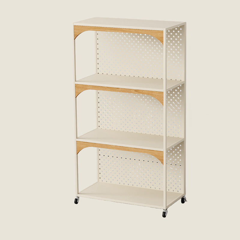 Contemporary Industrial Iron Fiberboard Rectangular Movable Display Rack 2/3-Tier For Living Room