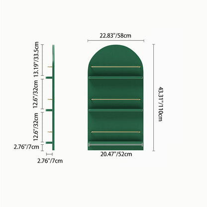 Modern Minimalist Rubberwood Arched Floor-Standing Bookshelf 3/4-Layer For Study