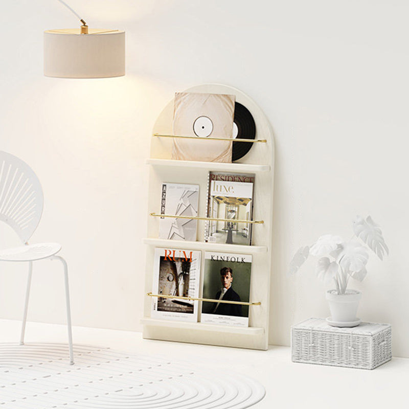 Modern Minimalist Rubberwood Arched Floor-Standing Bookshelf 3/4-Layer For Study