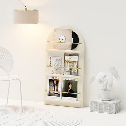 Modern Minimalist Rubberwood Arched Floor-Standing Bookshelf 3/4-Layer For Study