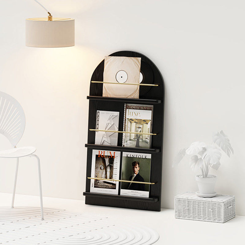 Modern Minimalist Rubberwood Arched Floor-Standing Bookshelf 3/4-Layer For Study