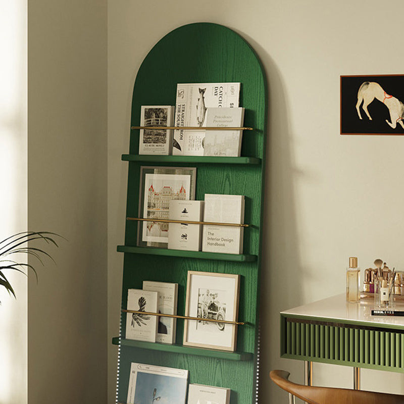 Modern Minimalist Rubberwood Arched Floor-Standing Bookshelf 3/4-Layer For Study