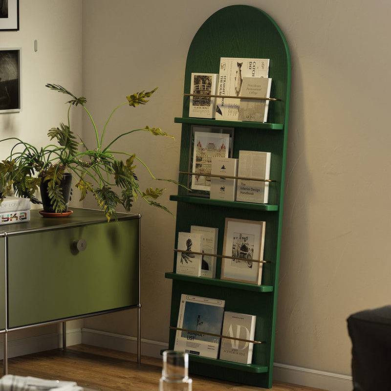 Modern Minimalist Rubberwood Arched Floor-Standing Bookshelf 3/4-Layer For Study
