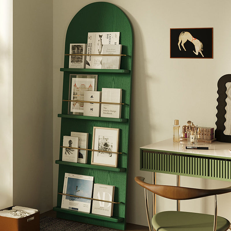 Modern Minimalist Rubberwood Arched Floor-Standing Bookshelf 3/4-Layer For Study