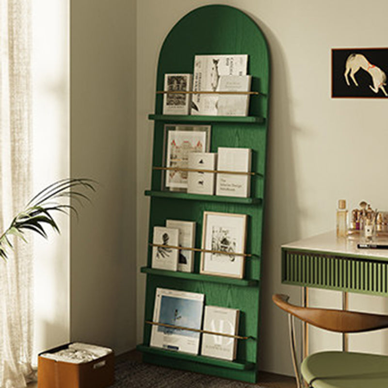 Modern Minimalist Rubberwood Arched Floor-Standing Bookshelf 3/4-Layer For Study