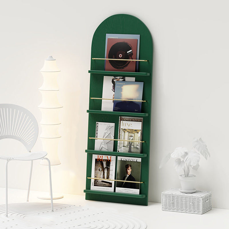 Modern Minimalist Rubberwood Arched Floor-Standing Bookshelf 3/4-Layer For Study