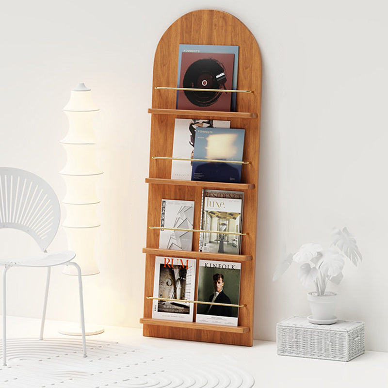 Modern Minimalist Rubberwood Arched Floor-Standing Bookshelf 3/4-Layer For Study