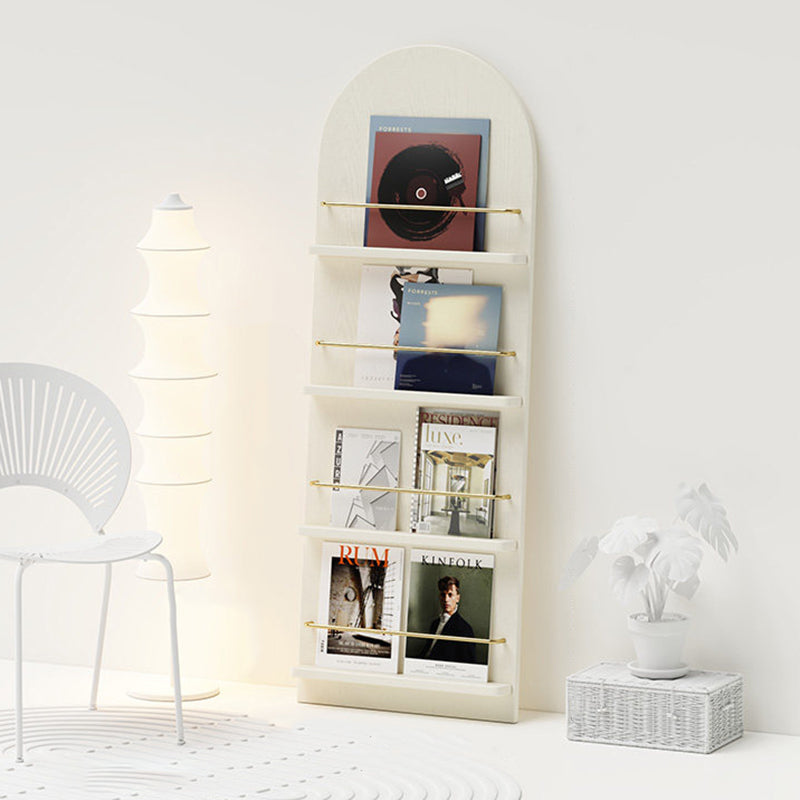 Modern Minimalist Rubberwood Arched Floor-Standing Bookshelf 3/4-Layer For Study