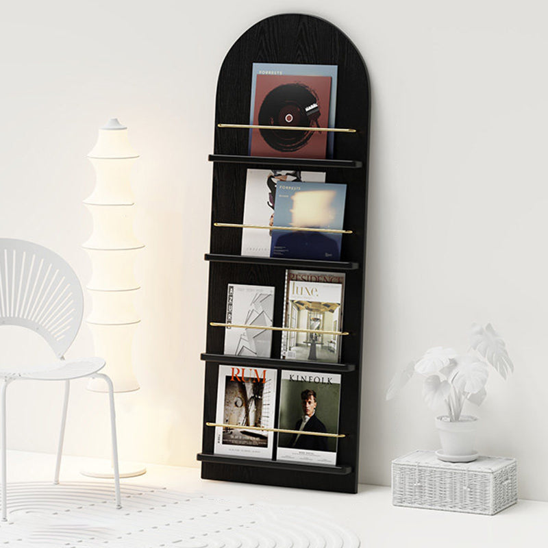 Modern Minimalist Rubberwood Arched Floor-Standing Bookshelf 3/4-Layer For Study