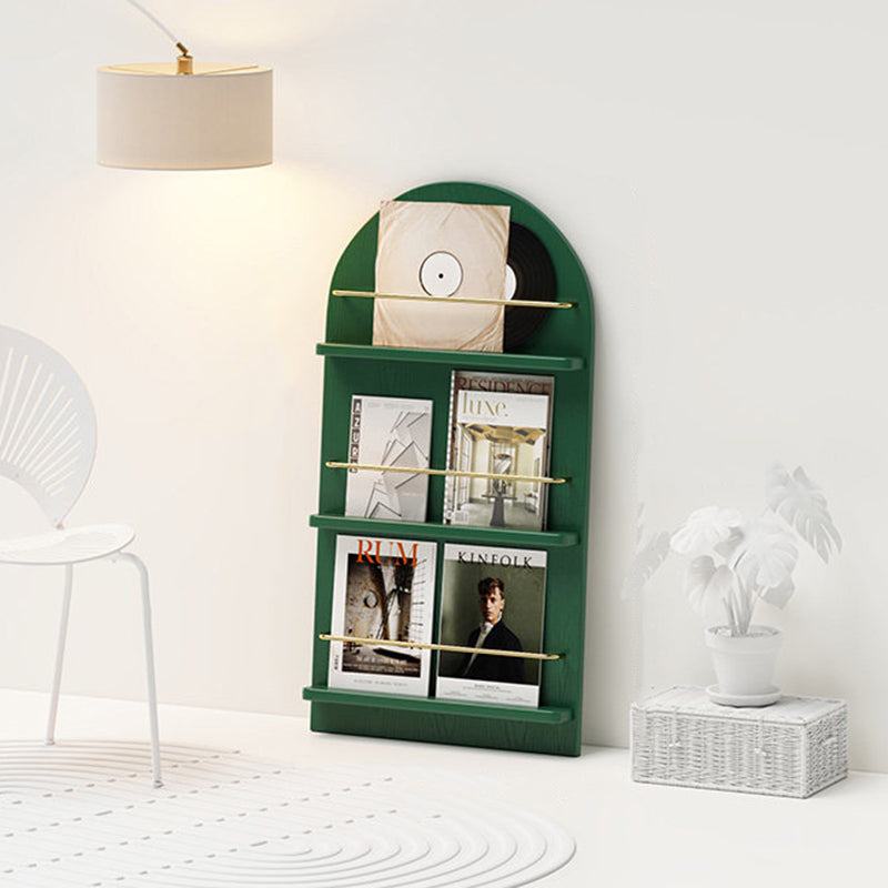 Modern Minimalist Rubberwood Arched Floor-Standing Bookshelf 3/4-Layer For Study