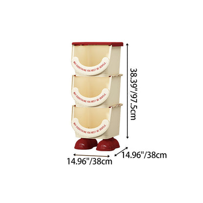 Modern Art Deco PP ABS Cartoon Big-Foot Floor-Standing Kids Toy Storage Shelf 1/2/3-Layer For Living Room