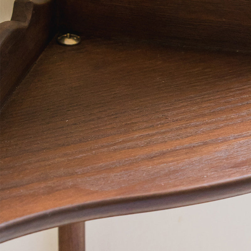 Traditional Vintage Rubberwood Ash Wood Veneer Rectangular Desktop Display Rack 2/3-Layer For Living Room & Bedroom